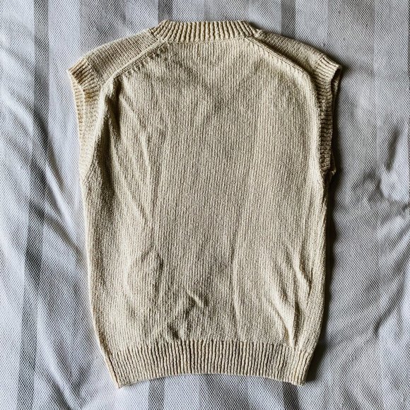 ZARA Men's Knitted Cream Colored Cotton Vest (Size: S-M) - Picture 2 of 7